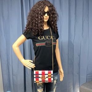 Authentic Gucci GG Marmont Trompe L'oeil Matelasse Leather Crossbody Bag